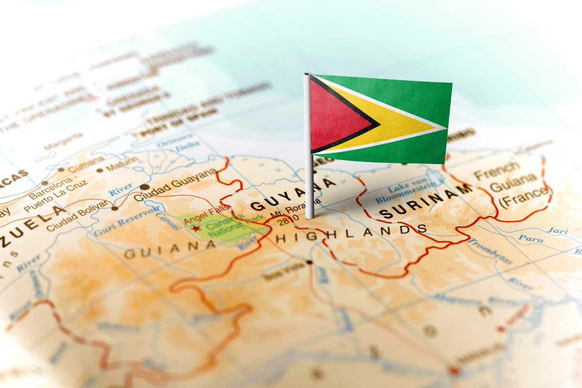 Flag of Guyana and Map